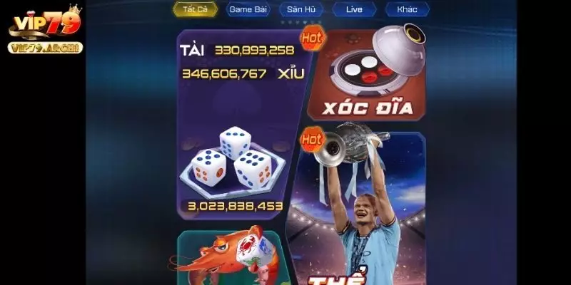 Xóc đĩa Vip79 đốn tim người chơi với những lợi thế